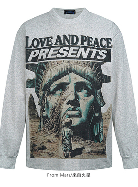 From Mars Very wild inside,round collar,long-sleeved T-shirt