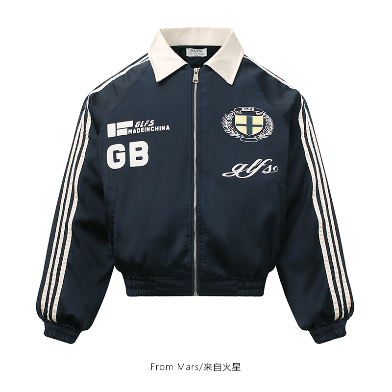 慵懒设计短款宽松棉服外套潮