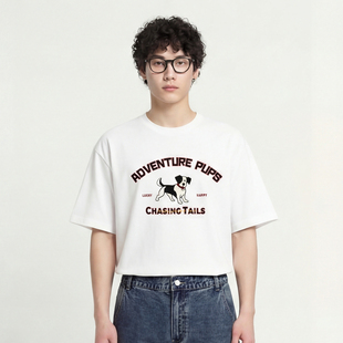 FromMars About summer round collar and short-sleeved T-shirt