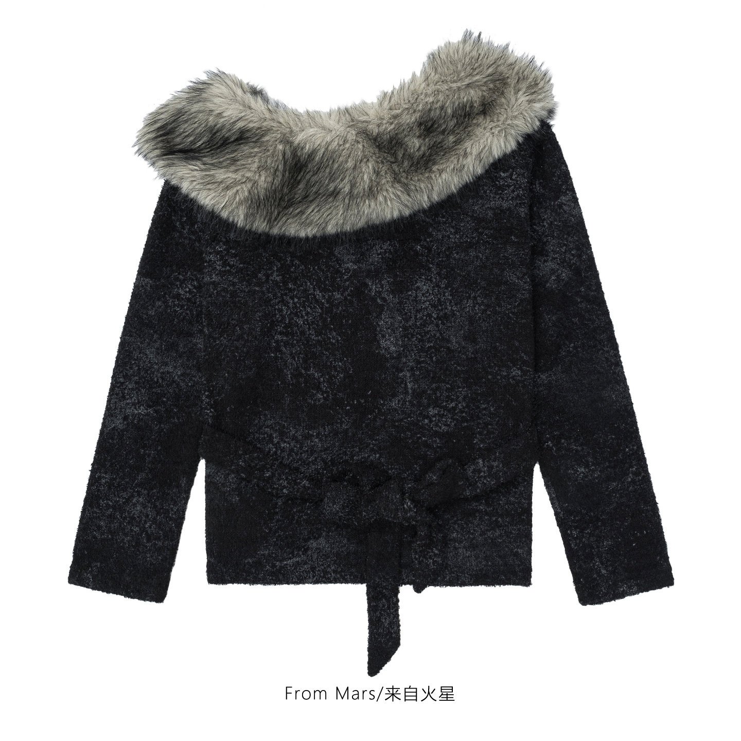 没赴的约一字肩拼接套头卫衣