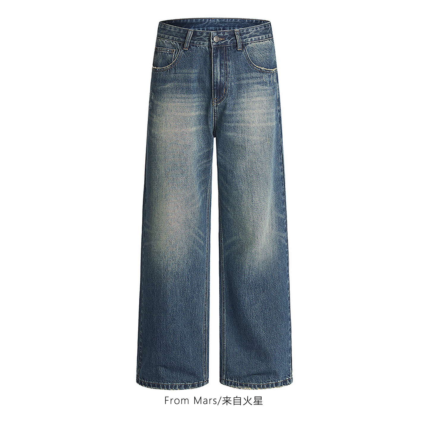 平平无奇宽松牛仔裤ins潮牌