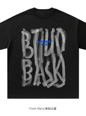 From Mars 夏季字母涂鸦甜酷ins圆领休闲男女宽松百搭短袖T恤情侣