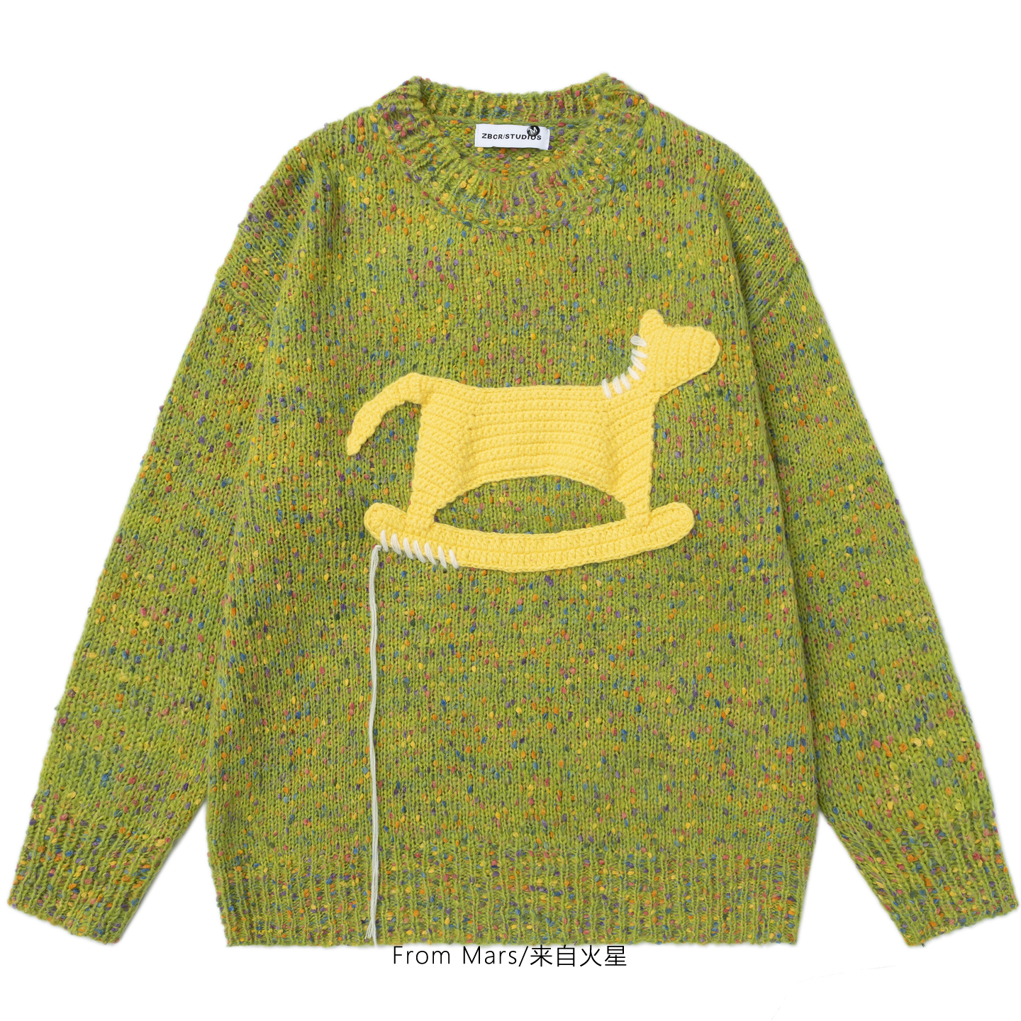 甜美圆领宽松针织衫毛衣bf