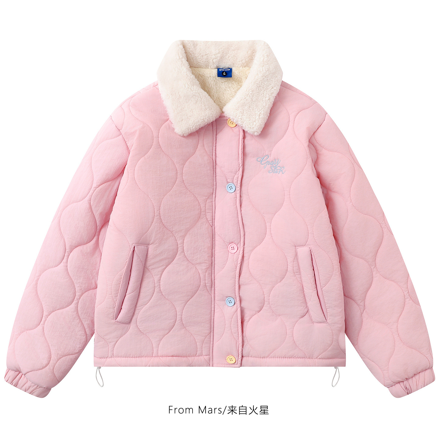 靠近一点点加厚毛领宽松棉服