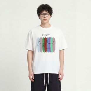 From Mars Artistic brush-brush short-sleeved T-shirt