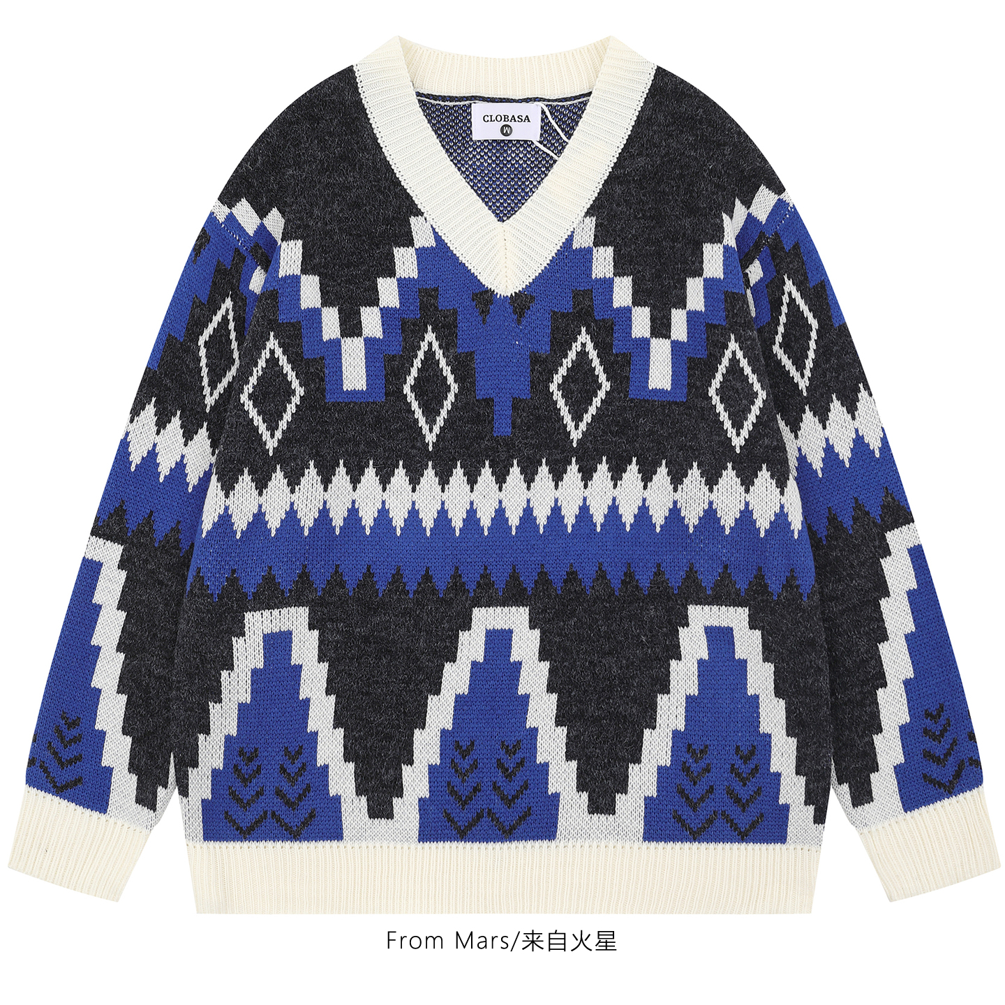 宽松休闲V领情侣时尚毛衣百搭