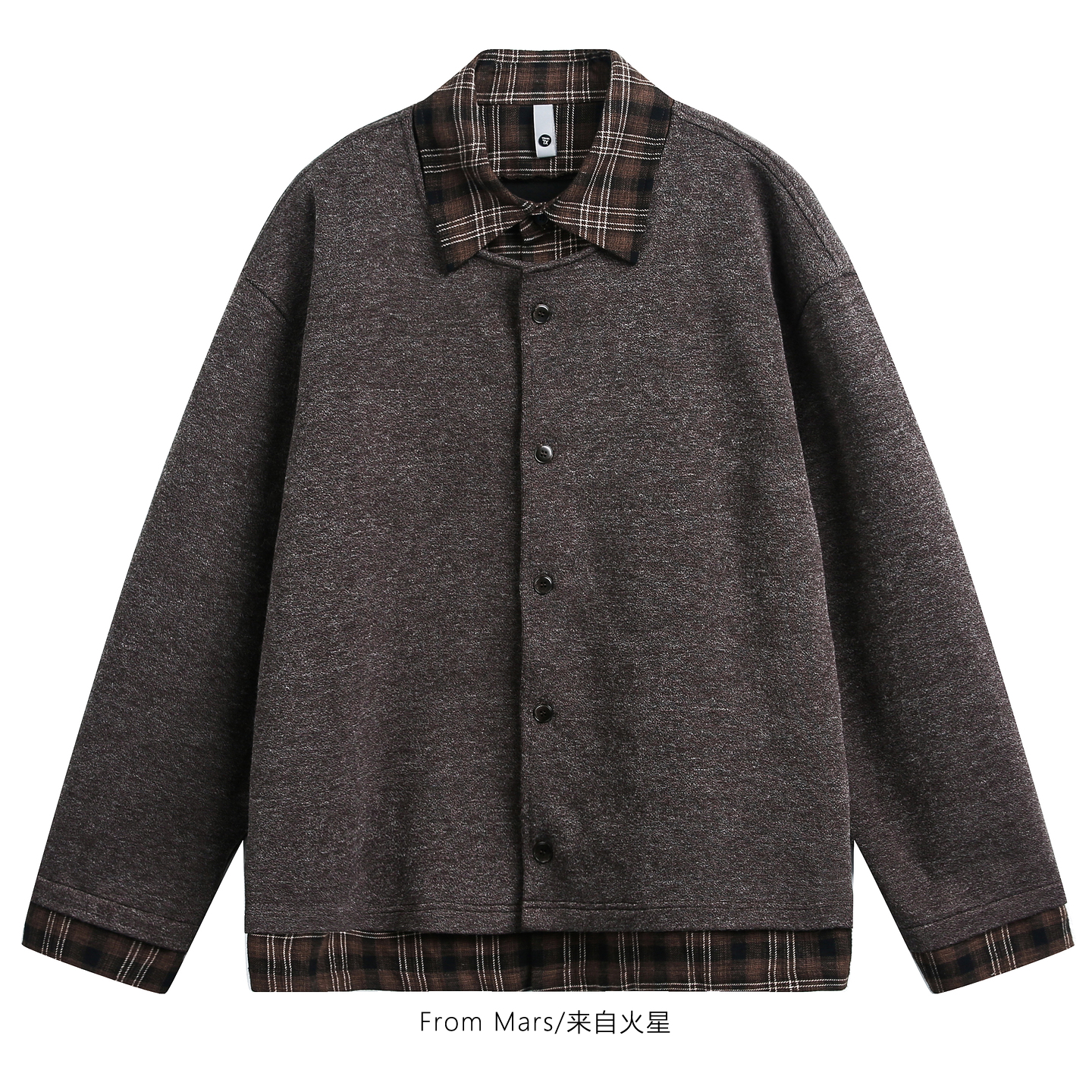 浪迹天涯翻领拼接开衫夹克外套