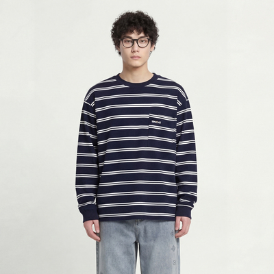 口袋小标打底衫男女长袖T恤