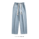 From 港风复古流行抽绳宽松直筒百搭阔腿牛仔长裤 Mars 时光流逝