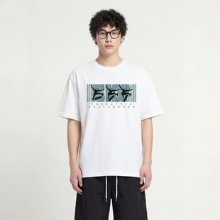 From Mars Skateboard silhouette oversize half-sleeve top