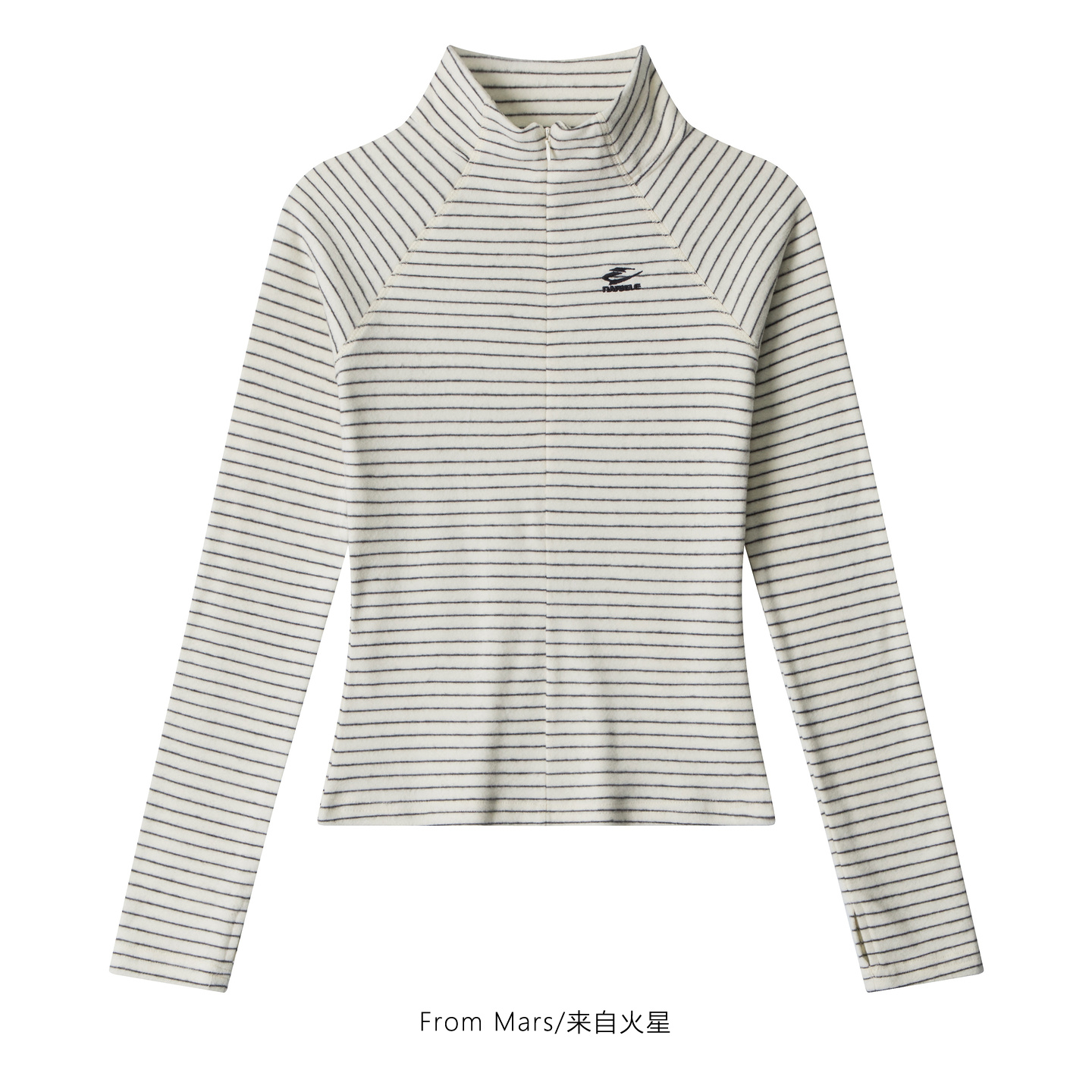 若无其事显瘦立领长袖T恤女潮