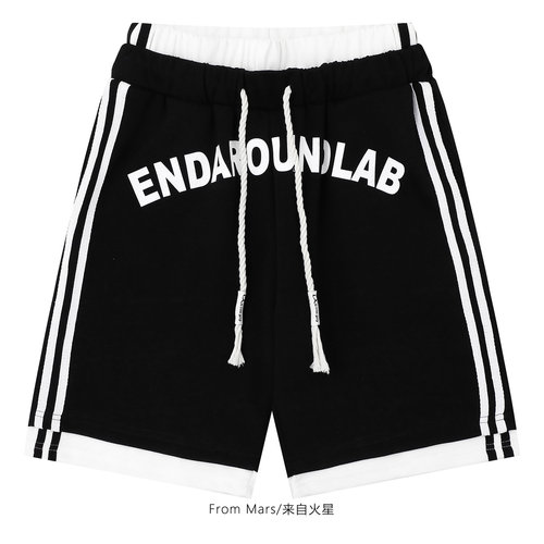 侧边条纹侧边条纹运动短裤宽松
