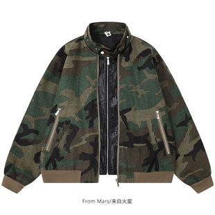 loose jacket Daily casual neck stand street out Mars From