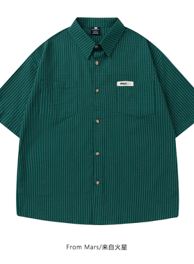 From Mars 所失所悟 复古个性潮流时尚竖条纹设计感衬衫夏季慵懒