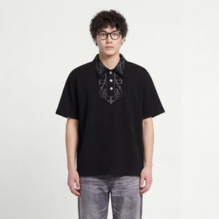 embroidered loose short From Pattern sleeved shirt Mars