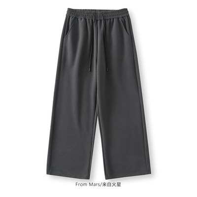 这一整年抽绳休闲直筒运动卫裤