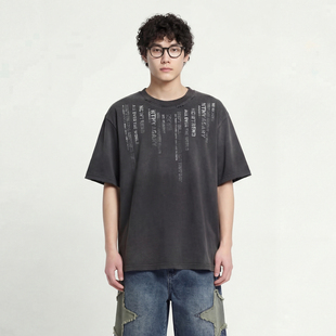 FromMars Optimistic and positive loose short-sleeved T-shirt