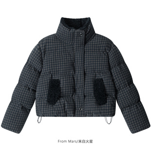 trendy Heartbeat plaid loose coat From cotton Mars