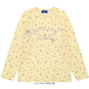 长袖 From 趣味卡通ins印花宽松设计感女款 有点意外 T恤休闲 Mars