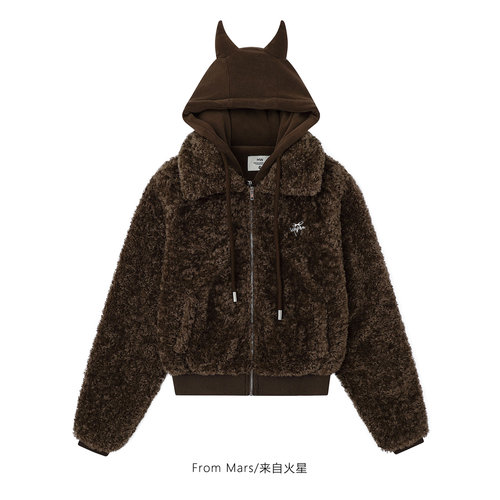 回到原点加厚保暖连帽棉衣外套