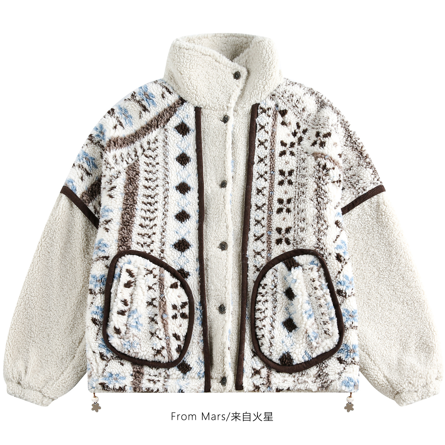 费尔岛慵懒加厚羊羔毛外套女BF