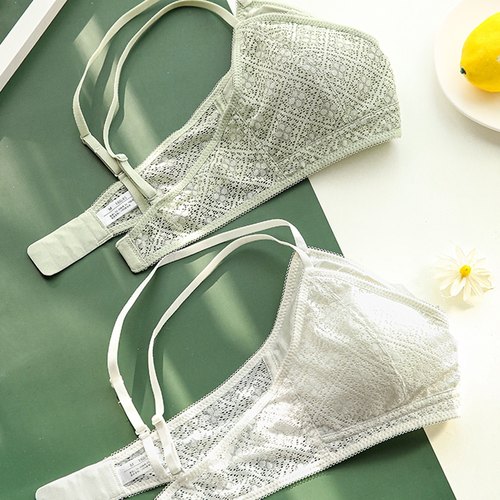 法式三角杯内衣无钢圈真丝法式