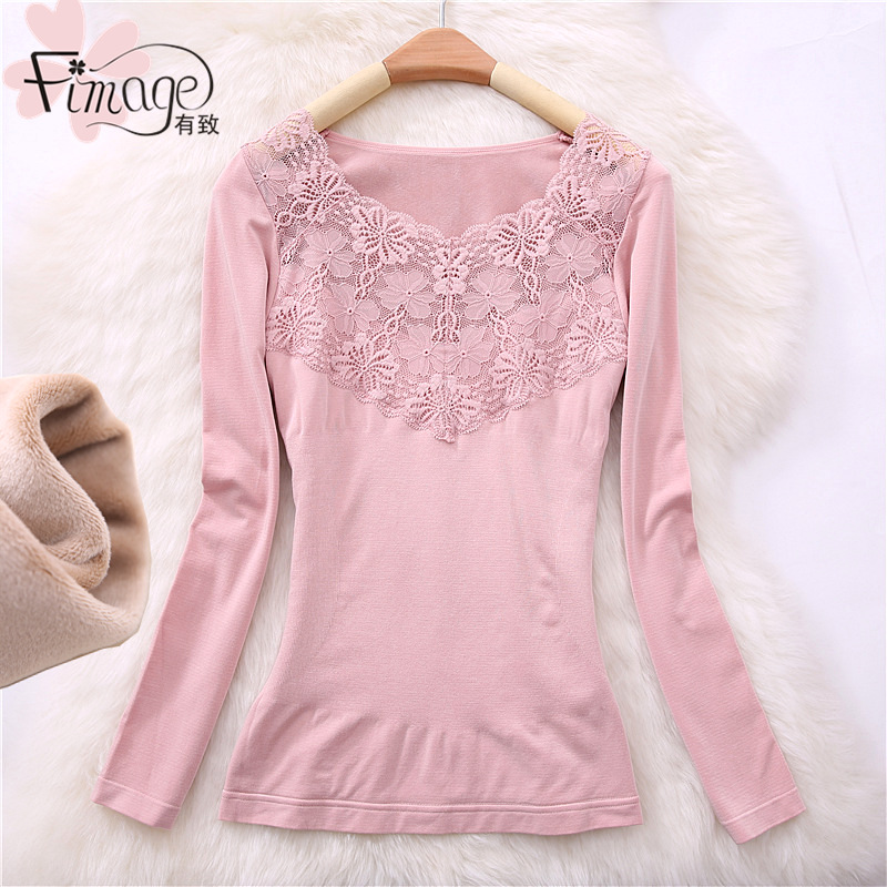 【清仓】有致保暖内衣女冬季加绒加厚打底长袖秋衣塑身美体暖内衣