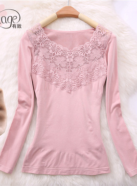 【清仓】有致保暖内衣女冬季加绒加厚打底长袖秋衣塑身美体暖内衣