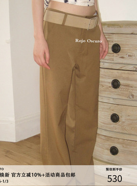 Rojo Oscuro智惠美人卡其褐气质感超好版型低腰西裤裤时髦休闲裤