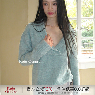 Rojo oscuro 智惠美人康宝莱美丽奴羊毛青果领宽松温柔慵懒毛衣女