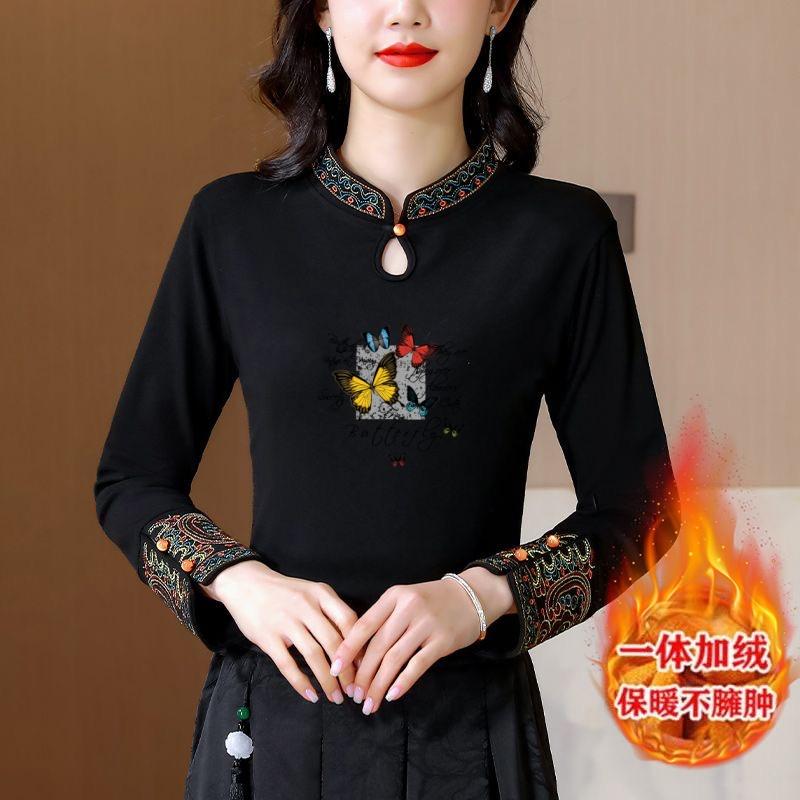 秋冬季新款双面磨毛德绒打底衫