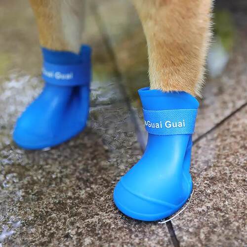 硅胶狗狗雨鞋小狗鞋子小型犬中型犬泰迪博美比熊脚套防水防滑耐磨