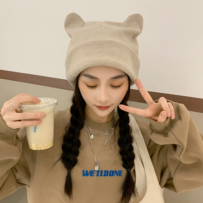 日系可爱小熊耳朵帽子