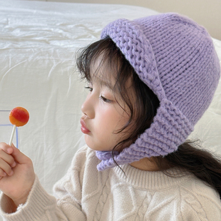 韩版儿童针织毛线帽秋冬季男孩女童宝宝飞行帽子护耳保暖雷锋帽潮
