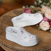 中国风拖鞋 时尚 古风民族风坡跟高跟鞋 女鞋 夏季 夏外穿年轻款 新中式