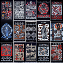 贵州苗族手工蜡染布艺壁挂门帘90x130cm民族复古酒店餐馆装 饰画