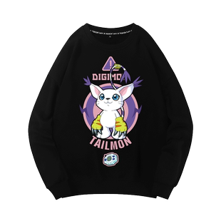 UTEE数码宝贝卫衣动漫周边亚古兽ins超火男女同款情侣加绒外套