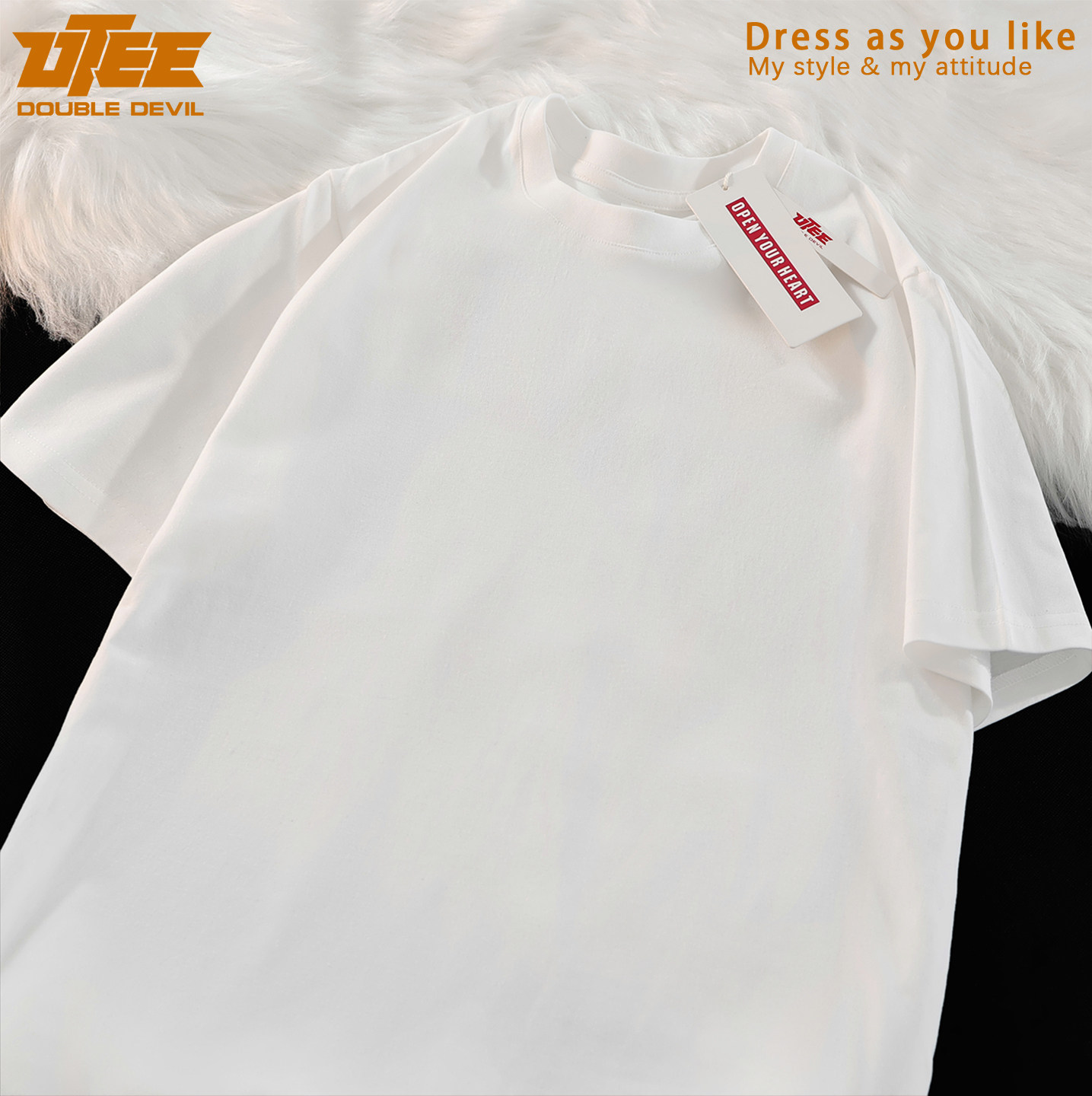 UTEE-T恤男女纯棉圆领宽松纯色打底衫学生情侣百搭潮牌时尚短袖