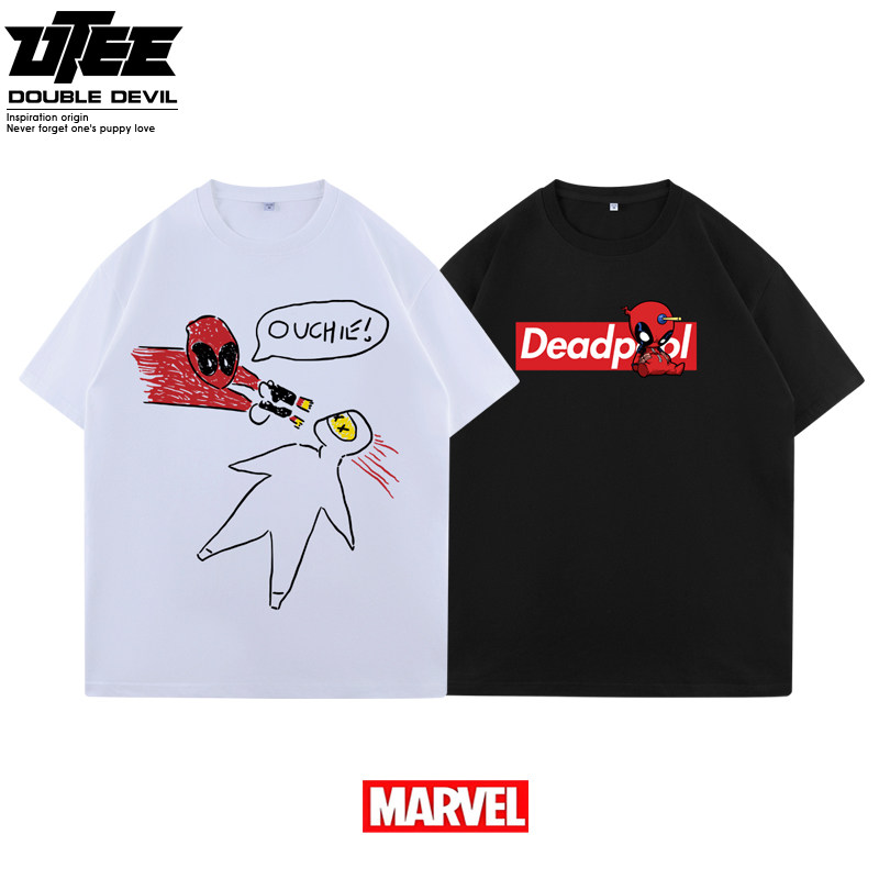 UTEE-死侍Deadpool漫威电影十周年男女潮牌纯棉水洗宽松短袖T恤