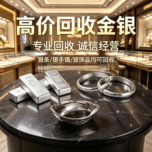 白银回收9999.990.925吊坠银手镯纯银银条金包银18k金玫瑰金彩金