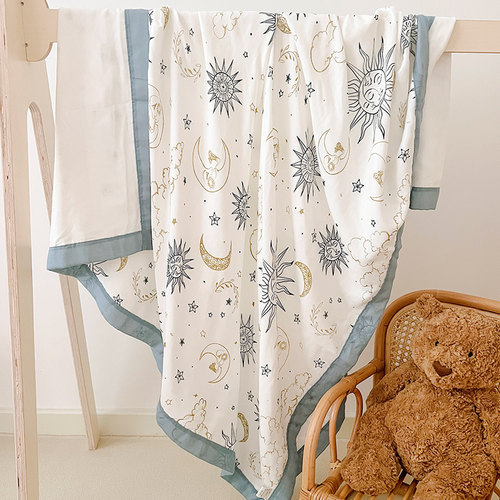 婴儿夏季纱布盖毯竹棉凉凉冰丝毯幼儿园儿童夏凉被竹纤维薄小被子