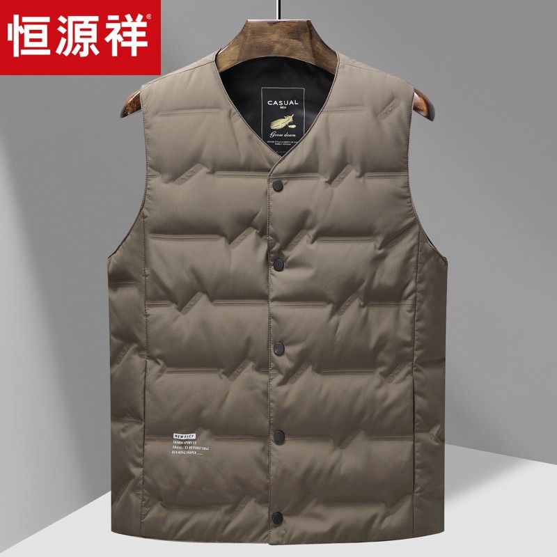 恒源祥秋冬季中老年人羽绒马甲男士轻薄款爸爸装V领保暖坎肩外穿,男装,羽绒马甲,淘宝优惠券,粉丝福利购,淘宝优惠卷