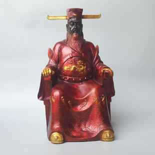 包公铜像清正廉洁包拯包青天坐像中式摆件黄铜空心工艺品家居办公