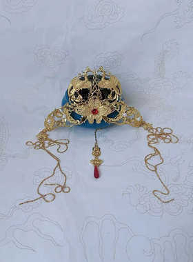 栖鸾庭古风流苏发冠头饰凤凰婚嫁女古装汉服额饰吊坠头冠