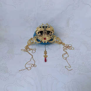 栖鸾庭古风流苏发冠头饰凤凰婚嫁女古装汉服额饰吊坠头冠