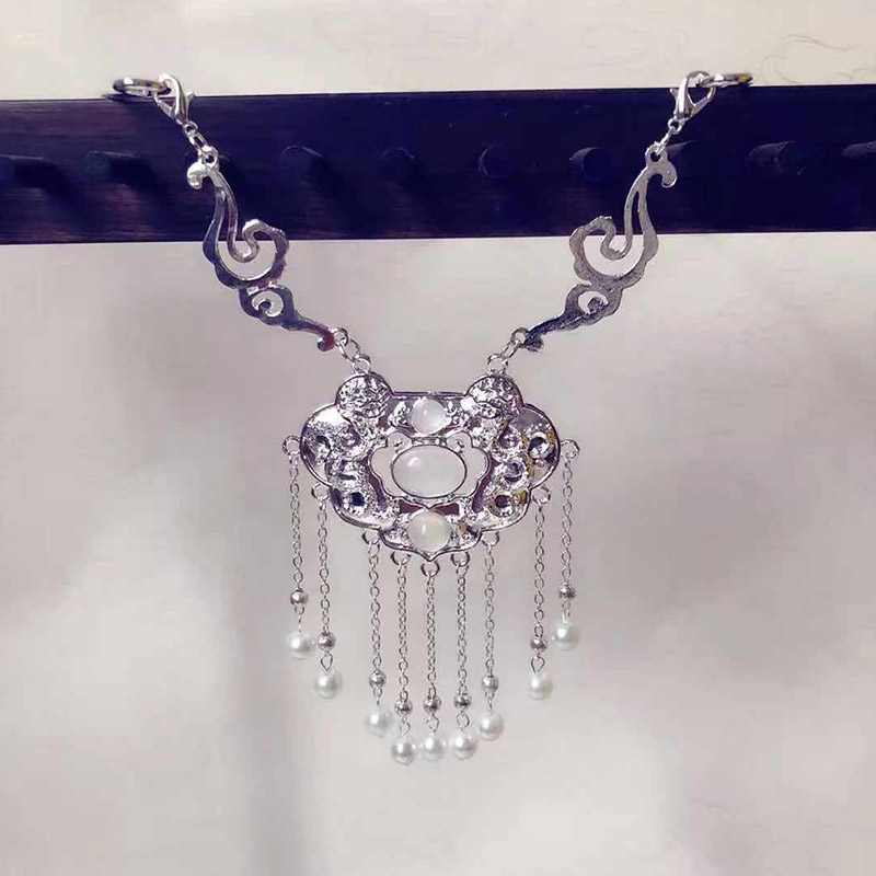 璎珞项圈合金璎珞项圈古装长命锁