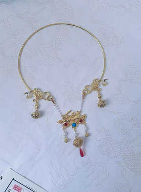 流苏古风璎珞项链汉服项坠颈饰