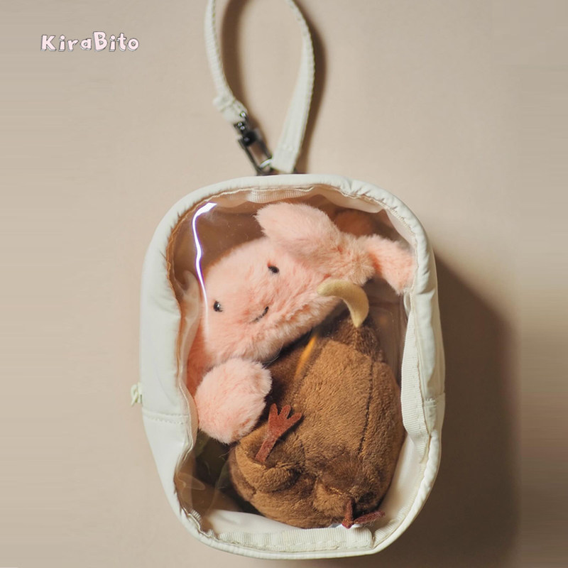 无印日系升级版可挂式娃包痛包珍藏品收纳包女手办包透明挂件包