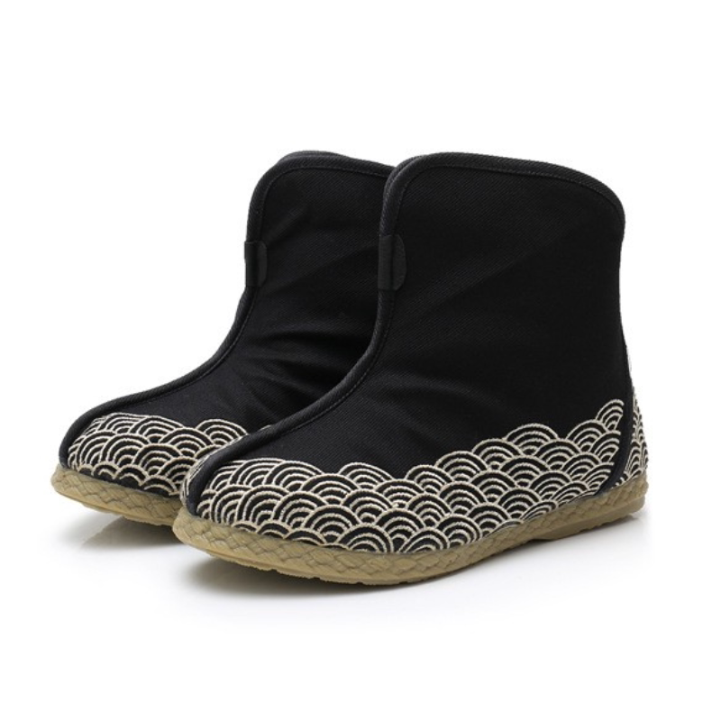 民族风复古官靴明代汉服唐装搭配老式布靴子影视摄影演出道具短靴