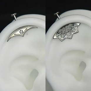 F136钛合金耳舟钉耳骨钉耳轮钉恶魔钉helix酷拽帅内螺纹穿刺饰品